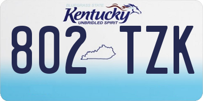 KY license plate 802TZK