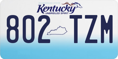 KY license plate 802TZM