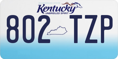 KY license plate 802TZP