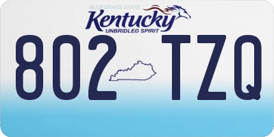 KY license plate 802TZQ