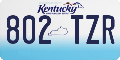 KY license plate 802TZR