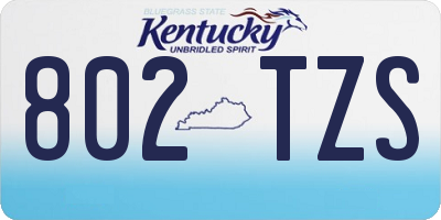 KY license plate 802TZS