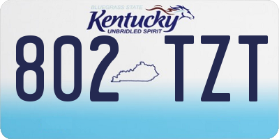 KY license plate 802TZT