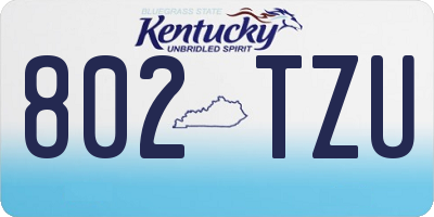 KY license plate 802TZU