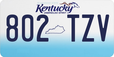 KY license plate 802TZV