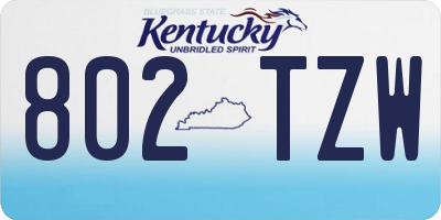 KY license plate 802TZW
