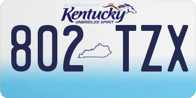 KY license plate 802TZX
