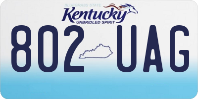 KY license plate 802UAG