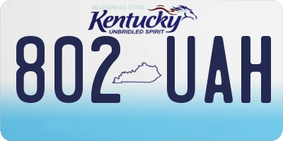 KY license plate 802UAH