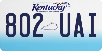 KY license plate 802UAI