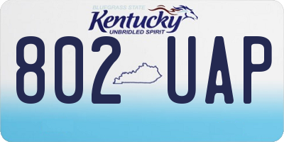 KY license plate 802UAP