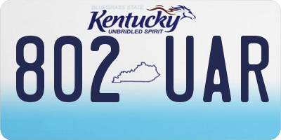 KY license plate 802UAR