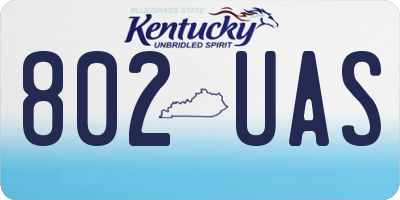 KY license plate 802UAS