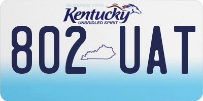 KY license plate 802UAT