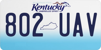KY license plate 802UAV