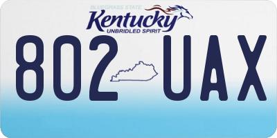 KY license plate 802UAX