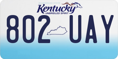 KY license plate 802UAY