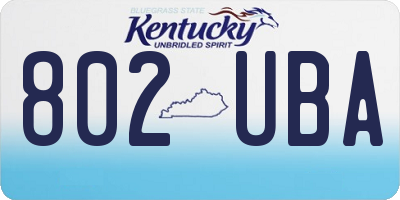 KY license plate 802UBA