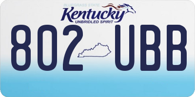 KY license plate 802UBB