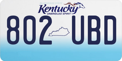 KY license plate 802UBD