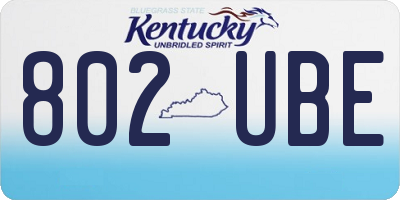 KY license plate 802UBE