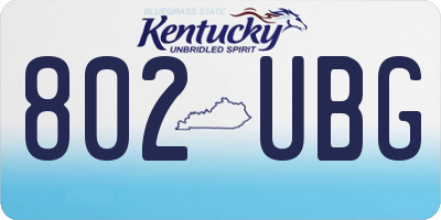 KY license plate 802UBG