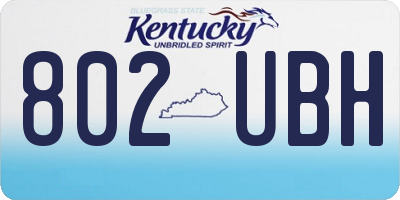 KY license plate 802UBH