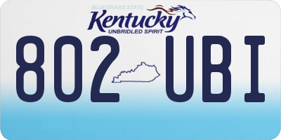 KY license plate 802UBI