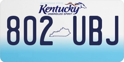 KY license plate 802UBJ