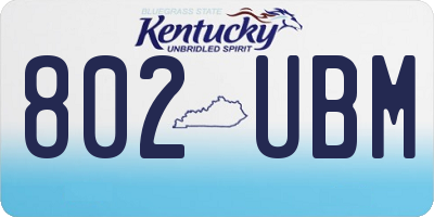 KY license plate 802UBM