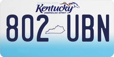 KY license plate 802UBN