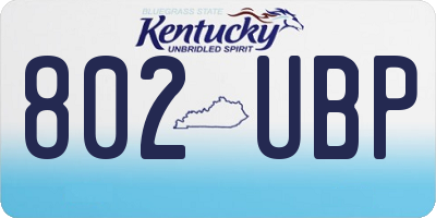 KY license plate 802UBP
