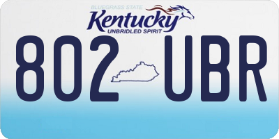 KY license plate 802UBR