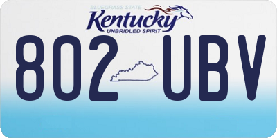 KY license plate 802UBV