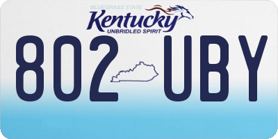 KY license plate 802UBY