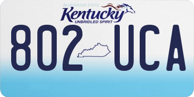 KY license plate 802UCA