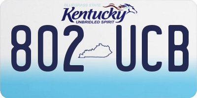 KY license plate 802UCB