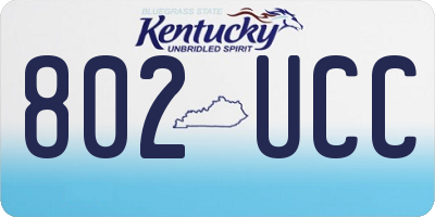 KY license plate 802UCC
