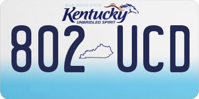 KY license plate 802UCD