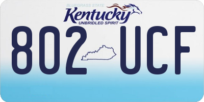 KY license plate 802UCF