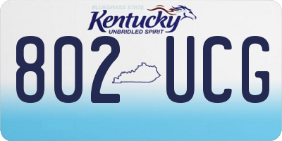 KY license plate 802UCG
