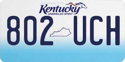 KY license plate 802UCH