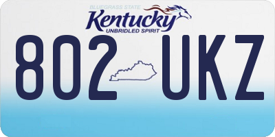 KY license plate 802UKZ
