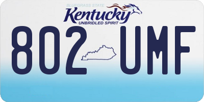 KY license plate 802UMF