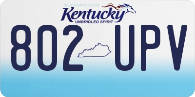 KY license plate 802UPV