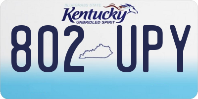KY license plate 802UPY