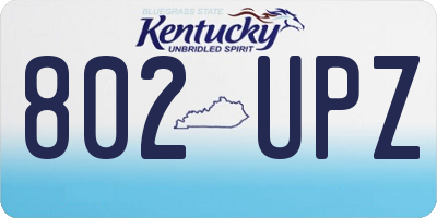 KY license plate 802UPZ