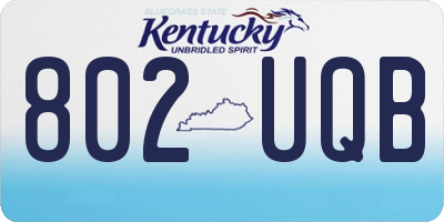 KY license plate 802UQB