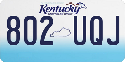 KY license plate 802UQJ