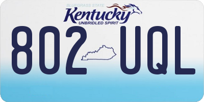 KY license plate 802UQL